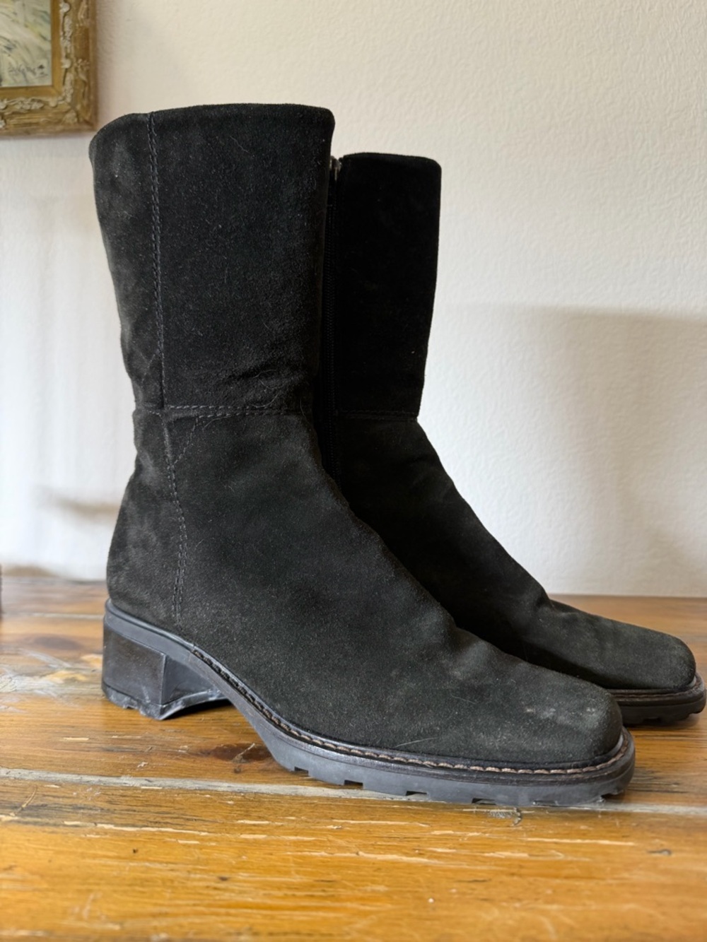 Aquatalia Black Lug Sole with Branded Logo
